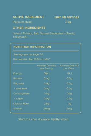 No2 product image vanilla nutritional information panel
