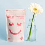 No2 packet of Straight up collagen blend with flower in jar